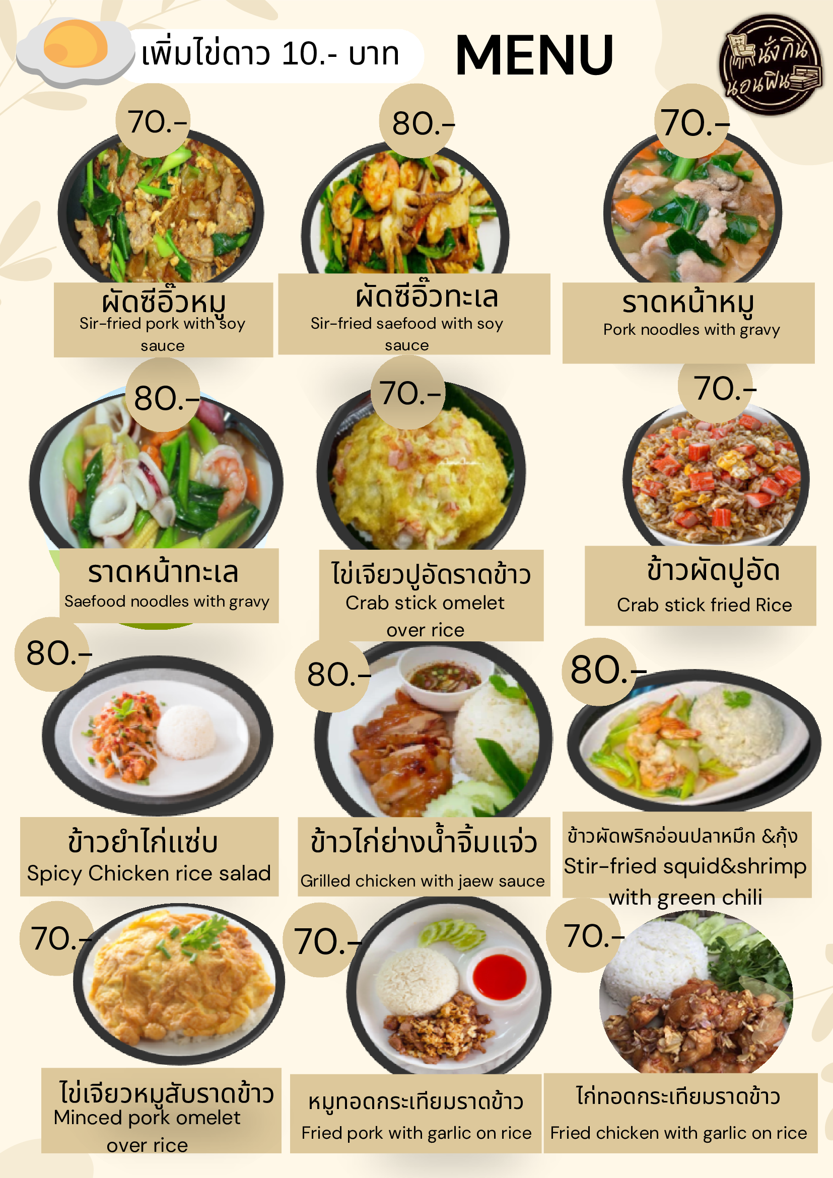 เมนูคาเฟ่ นั่งกินนอนฟิน รีสอร์ท หน้า 3
