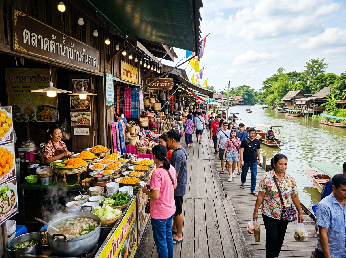 ตลาดต้าน้ำโบราณบ้านต้นตาล สระบุรี